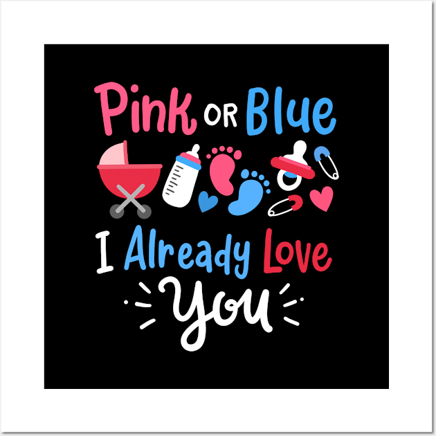 Gender Reveal Pink or Blue Wall Art by KAWAIITEE